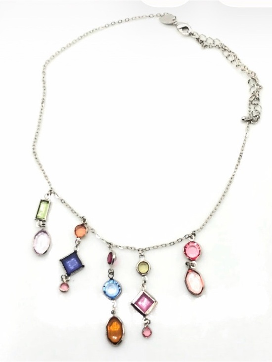 Lia Sophia Jewelry - LIA SOPHIA Silver tone Dangle MultiColored Crystal necklace